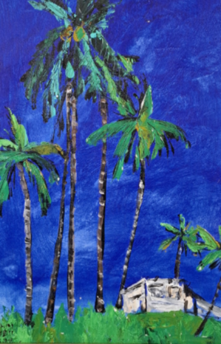Acryl schilderij op paneel, Maya Wildevuur,  Tahiti